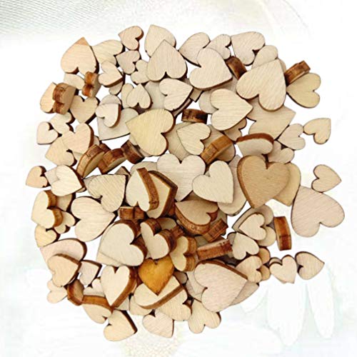 250pcs Heart-Shaped Wooden Slices Craft Embellishments Wood Pieces Manual Accessories Wooden Hearts,Unfinished Wood Crafts,Wooden Hearts for Healifty