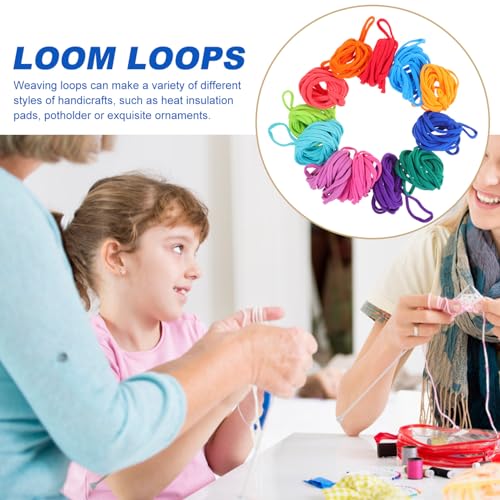 VICASKY 192pcs Loom Weaving Craft Loop Refill Elastic Potholder Loop Multiple Colors Stretchy Braided Rope for Christmas DIY Crafts Supplies Weaving VICASKY