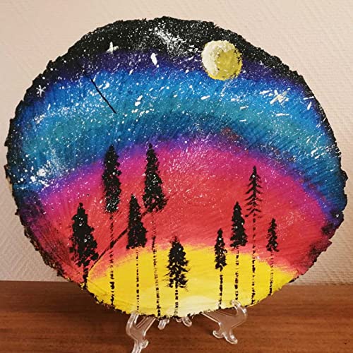 TAICHEUT 15 Pack 6-7 Inch Unfinished Natural Wood Slices for Crafts, Unfinished Wood Slices with Natural Bark Log Circles for Coasters, Ornaments, TAICHEUT