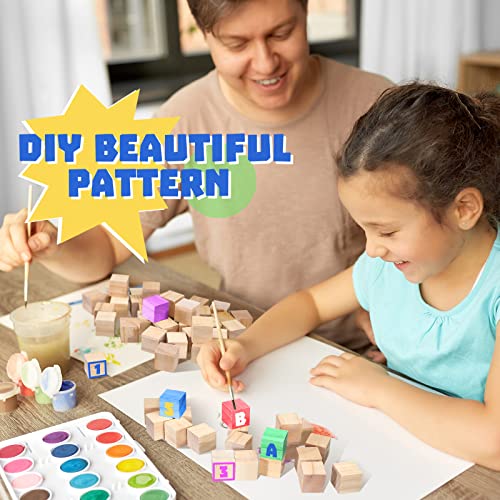 Geetery 200 Pcs Unfinished Wooden Blocks for Crafts 1 Inch Mini Blank Wood Cubes Natural Pine Solid Wood Squares for DIY Arts Craving Painting Geetery
