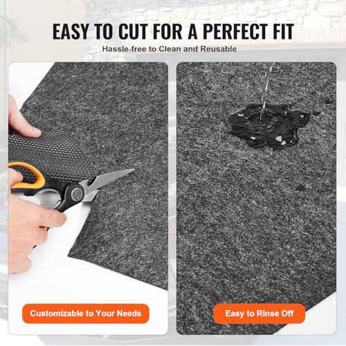 VEVOR Waterproof Garage Floor Mat for Under Car, Non-slip 6.6'x8.5' Compact Size Heavy Duty Containment Mat, Protects Garage Floor from Water, Mud VEVOR