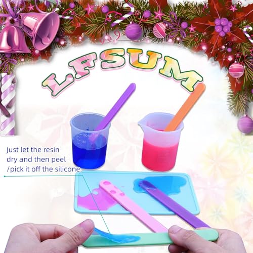 4 PCS Silicone Stir Sticks, Reusable Silicone Popsicle Sticks for Mixing Resin, Epoxy, Liquid, Paint, Making Glitter Tumblers(4-Silicone Stir Stick) LFSUM