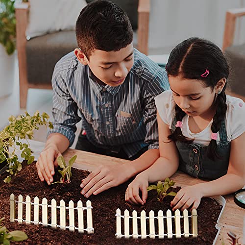 Prsildan 40 Inches Miniature Fairy Garden Fence, DIY Wood Picket Fence Mini Ornament for Dollhouse Home Garden Prsildan