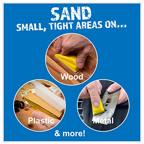 Sanding Mouse Mini Detail Sander with 50 Pre-Cut Gold Sanding Strips • 10 each of The Following Grits are Included: 80, 120, 150, 220 and 400 KEYSTONE