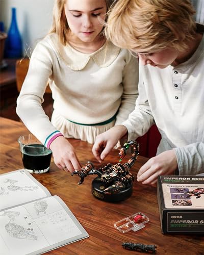 ROKR 3D Metal Model Kits Puzzle for Adults Kids, Steampunk Electric Mechanical Toy, Assembly DIY Gift Plastic Craft Hobby for Men, Women (Emperor ROKR