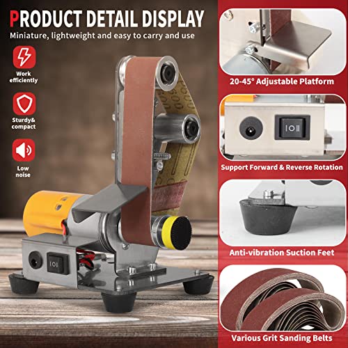 Electric Belt-Sander Adjustable Polishing-Grinding Sharpener - SI FNAG 7 Speed Mini Power Sanding Machine Bench Grinder Sanders 13x1.2inch For Knife SI FANG