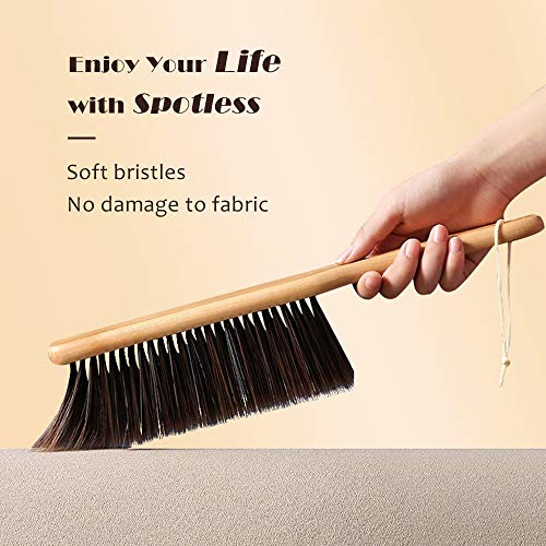 Hand Broom, Dust Brush, Horse Hair Brush with Wood Handle, Duster for Counter, Bench, Car, Furniture, Bed, Woodworking Cleaning Koqkoqyy It's So Good to Be Your Choice