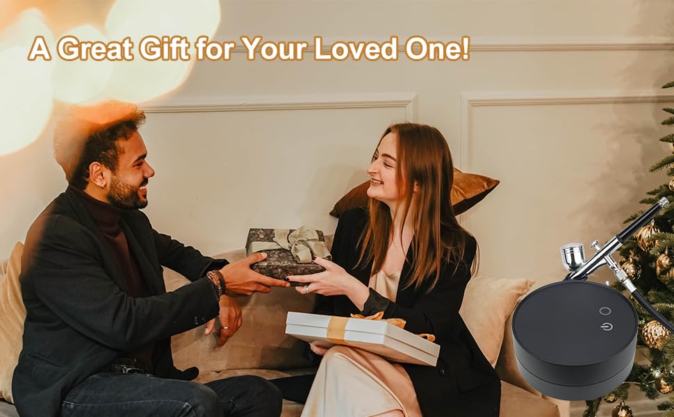 Adjustable Airbrush Compressor Kit - 3 PSI Settings up to 30 PSI, Dual Action Airbrush with Multiple Nozzles and Accessories for Painting, Model talerluv