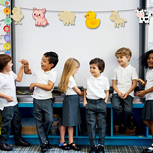 36 Pcs Wooden Farm Animals Cutouts Unfinished Wood Cutouts to Paint Wood Animal Cutouts Crafts Farm Animals Party Supplies for Kids School Classroom Taiyin