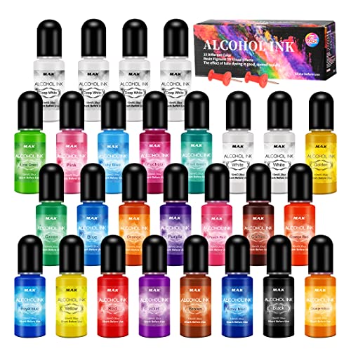 Alcohol Ink Set, 30 Bottles Vibrant Colors Concentrated Alcohol