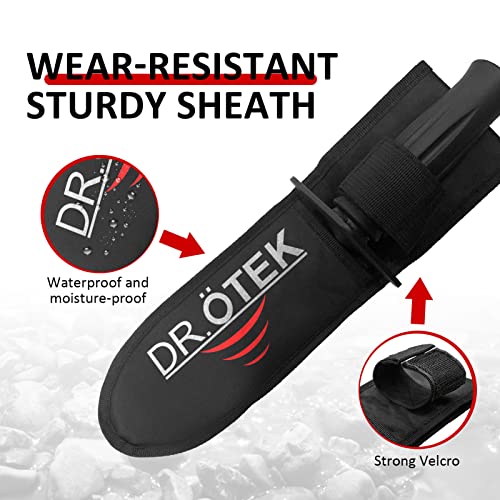 DR.ÖTEK Metal Detector Shovel for Digging, Heavy Duty Double Serrated Digging Tool with Carry Sheath, Digger Trowel for Gardening, Camping, DR.ÖTEK