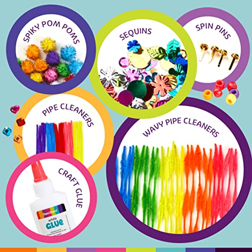 Dan&Darci Arts & Crafts Supplies Kit for Kids and Toddlers - with Storage Bin - Kid & Toddler Art & Craft Set Ages 3, 4, 5, 6, 7 & 8 Years Old - Dan&Darci