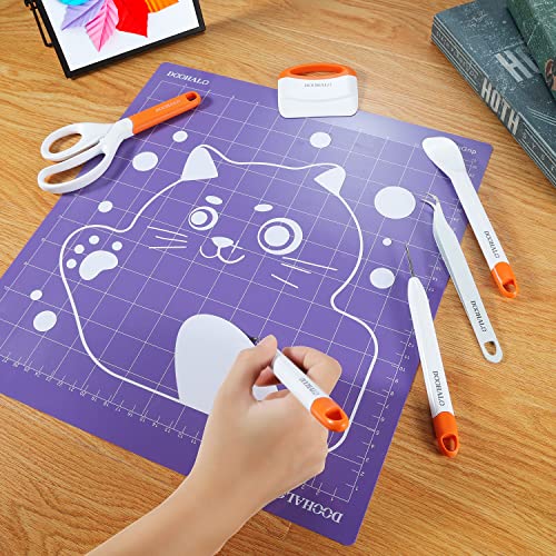 DOOHALO Vinyl Weeding Tools for Cricut Tools Crafting Basic Accessories Set Kit for Silhouette Weeding Scraper Spatula Tweezers Scissors Basic Tools DOOHALO