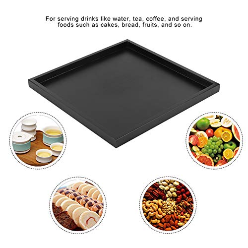 Serving Tray Black Square Decorative Serving Tray Wooden Ottoman Tray Coffee Table Farmhouse Home Decorations 12x12inch Alvinlite