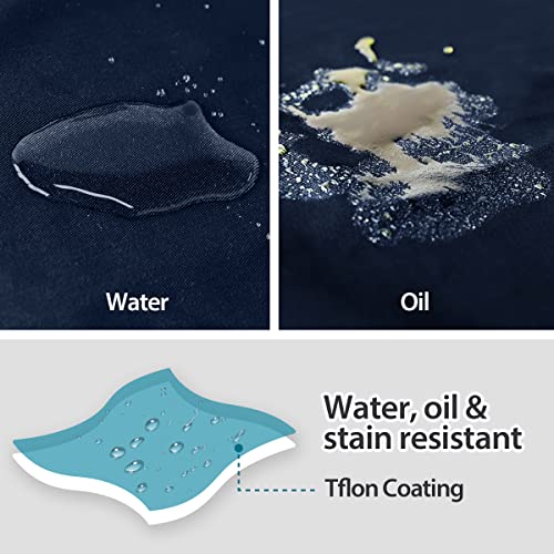 ROTANET Extra Large Apron for Men Adjustable Bib Apron with 2 pockets Cooking Apron for Women Chef Water & Oil Resistant Navy Blue ROTANET