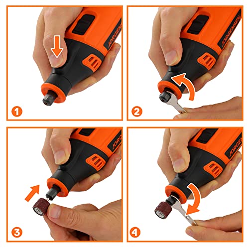 JORGENSEN Rotary Tool Kit, 6 Variable Speed Rotary Tool With 51pcs Rotary Tool Accessories, 1.6 Amp Powerful Rotary Tool Jorgensen