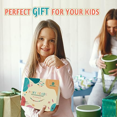 Dowsabel Bracelet Making Kit, 48 Colors Pony Beads Friendship Bracelet Kit Letter Beads Heart Beads for Jewelry Making, DIY Arts and Crafts Gifts for Dowsabel