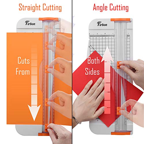 Firbon A4 Paper Cutter 12 Inch Titanium Paper Trimmer Scrapbooking Tool with Side Ruler for Craft Paper, Coupon, Label, Cardstock (White) Firbon