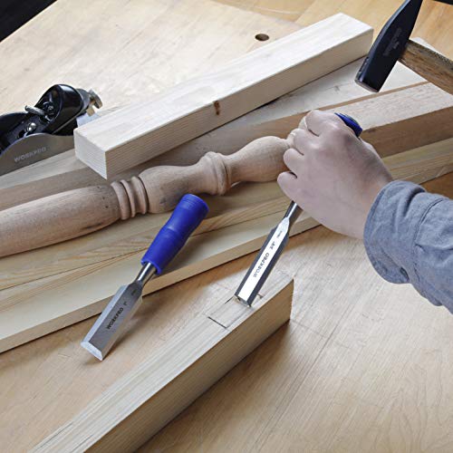 WORKPRO W043002 Wood Chisel, 3/4 In. Wide Blade, Hardened and Tempered Steel, Steel Caps, Blade Guards (Single Pack) WORKPRO