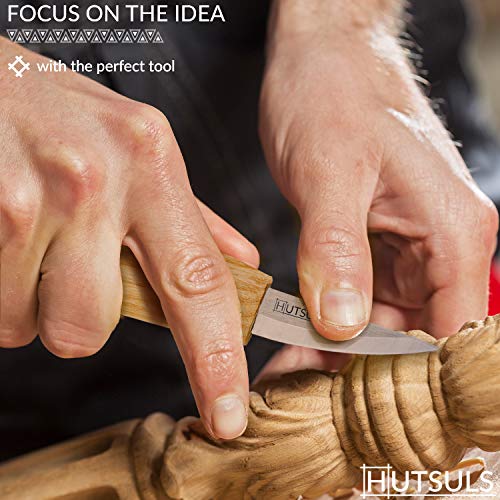Hutsuls Wood Whittling Knife for Beginners - Razor Sharp Wood Carving Knife in a Beautifully Designed Gift Box, Sloyd Woodworking Knife for Men, Hutsuls