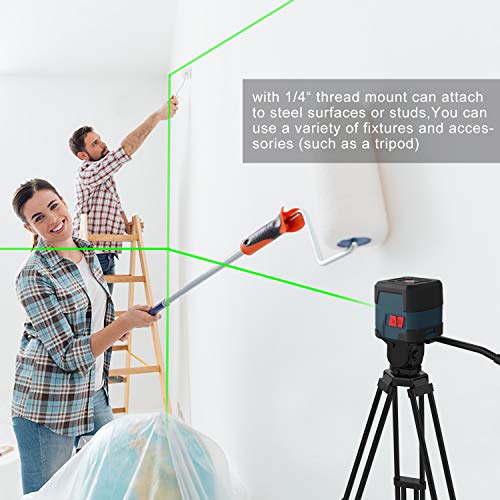 Laser Level, RockSeed 100 Feet Cross Line Laser with Self-Leveling, Vertical and Horizontal Line, Rotatable 360 Degree, Carrying Pouch, Battery RockSeed