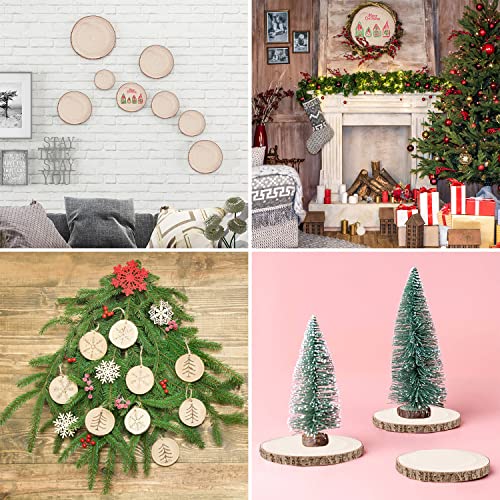 Maputune 8 Pcs 6-7 in Large Unfinished Wood Slices for Centerpieces, Natural Rustic Wooden Plate for DIY Craft, Round Wood Chips for Signage Painting Maputune