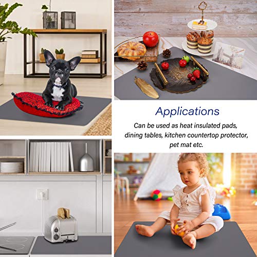 Gartful Silicone Mat Dark Gray 27.6" x 19.7", Silicone Craft Sheet Large, Silicone Pad Desk Work Mat, Countertop Protector, Table Placemat, Resin Gartful