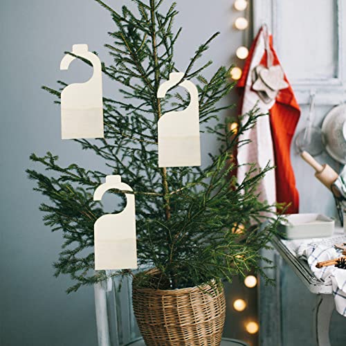 EXCEART 10pcs Unfinished Wood Door Sign Blank Wooden Hanger Plaque Graffiti Wood Chip Blank Wood Slices DIY Craft Project Message Notes Memo Board EXCEART