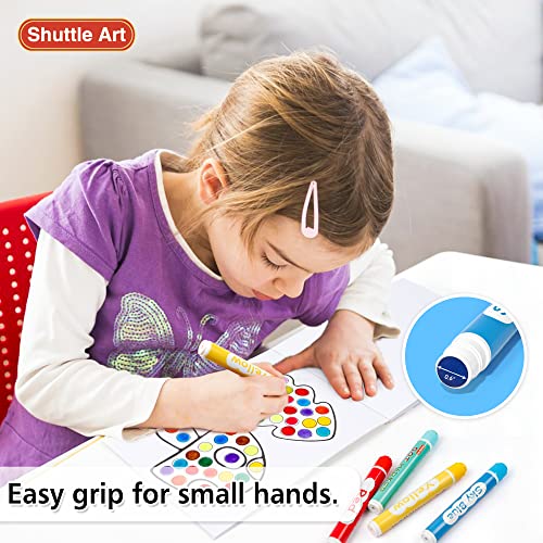 Shuttle Art Washable Dot Markers 26 Colors with Free Activity Book, Fun Art Supplies for Kids Toddlers and Preschoolers, Non Toxic Water-Based Paint Shuttle Art