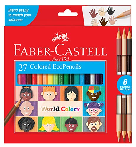 Faber-Castell World Colors Ecopencils, 27 Count - Diverse Skin Tone Colored Pencils For Kids Faber-Castell