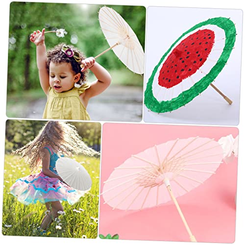 ABOOFAN 4 pcs chinese dance umbrella Unfinished Umbrella white paper umbrellas white parasol bulk paper towels by the case Hand Painting Umbrella ABOOFAN