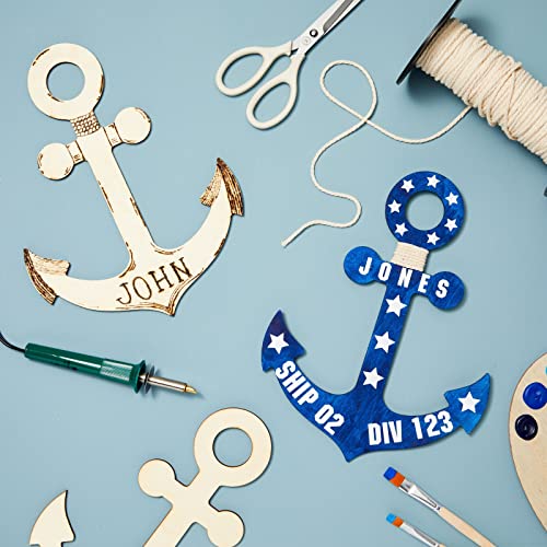 12 Pack Unfinished Wooden Anchors for Crafts, Nautical Wood Cutouts for DIY Projects, Nautical Decor (11.6 x 8.8 in) Genie Crafts