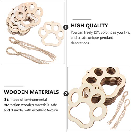 Healifty 30pcs Bear Printed Wood Chip Pendant Unfinished Wood Slices Bear Wood Cutout Unfinished Bookmark Bear Shape Gift Blank Bookmarks Wooden Healifty