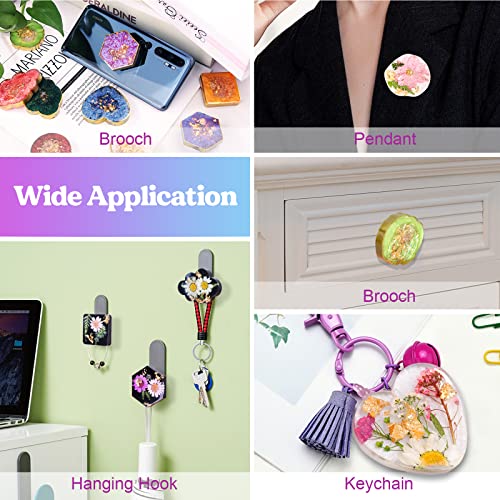 LET'S RESIN 2Pcs Resin Mold, 24 Cavities Badge Reel Molds for Resin, Phone Grip Mold for UV Resin,Epoxy Resin,Casting Molds for DIY Resin Keychain LET'S RESIN