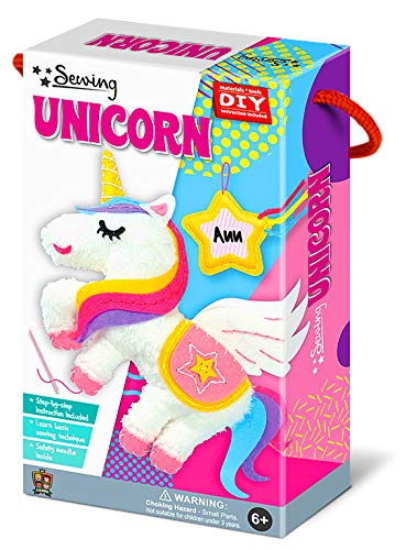 C.S. Kids SA13 Magic World DIY Personalised My Magical Unicorn Sewing Kit |Educational Frist Sewing Arts & Crafts Gifts for Kids (Safety Neddle & C.S.KIDS
