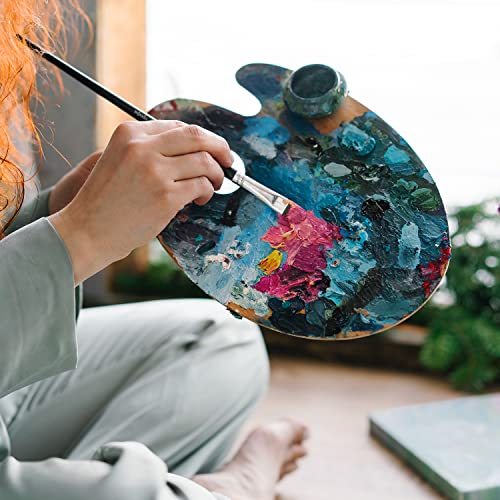 Wooden Paint Palette Paint Tray Palettes for Acrylic, Painting Palette Art Pallet for Painting, Thumb Holder Trays for Artist, 1 PCS Tamaki