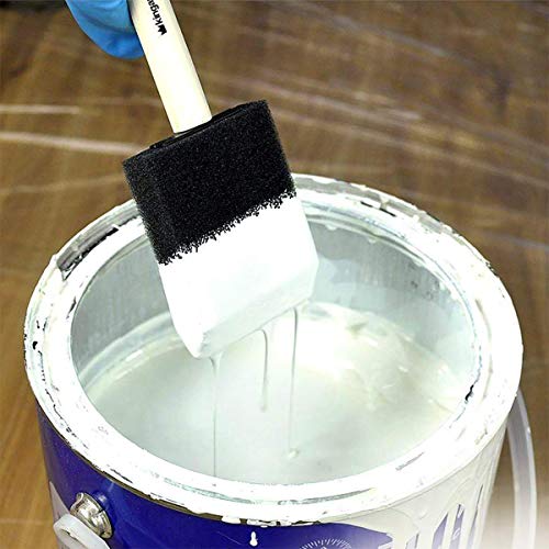 KINGART 242-20 Foam 20 Pc. Value Pack 2" Brush Set, Short Wood Handle, for Oil, Acrylic & Watercolor Paint, Great for Crafts, DIY Home Projects, KINGART