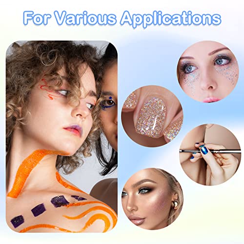 HTVRONT Holographic Extra Fine Glitter Powder - 50g/1.76oz, for Resin, 0.008"Portable Ultra Fine Glitter Powder for Nails, Candle Making, Crafts, HTVRONT