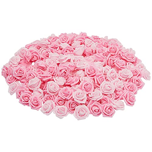Bright Creations Artificial Roses in 2 Pink Colors, 2-Inch Faux Flower Heads for Crafts (200 Pack) Bright Creations