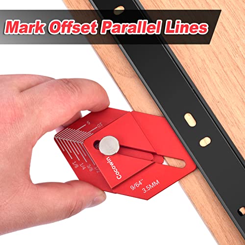 Trim Carpentry Tools Finishing Work Multi-Tool for Measuring and Marking Short Offsets,CNC-Machined Cocowin