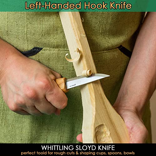 BeaverCraft S13L Wood Carving Tools Set for Spoon Carving 3 Knives in Tools Roll Leather Strop and Polishing Compound Hook Sloyd Detail Knife BeaverCraft