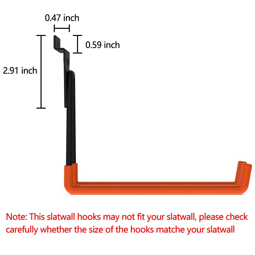 Intpro Slatwall Hooks Slatwall Accessories Utility Hooks Garage Storage Tool Organizer Large Heavy Duty Garage Panels Hooks for Ladders Bulk Items Intpro