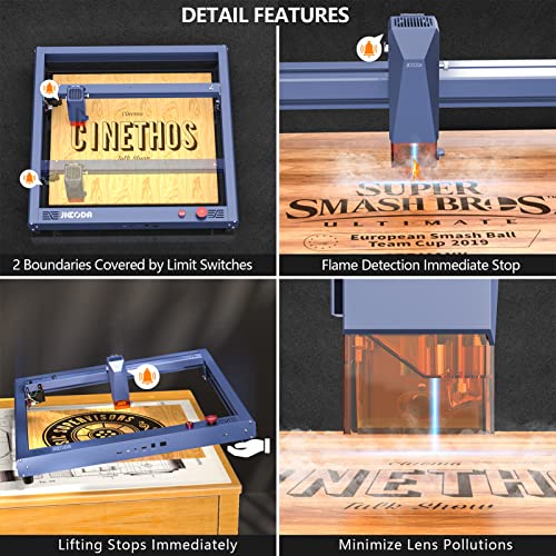 JICCODA L1 5W Laser Engraver Machine,60W DIY Laser Cutter and High Power Laser Engraving Machine for Wood and Metal, Paper, Acrylic,Fabric,Compressed JICCODA