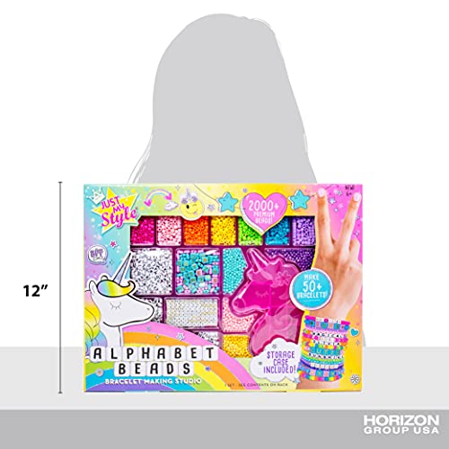 Just My Style Alphabet Beads Bracelet Making Studio By Horizon Group USA, Make 50+ Custom Bracelets With Over 2000+ Premium Beads, Includes Storage Just My Style