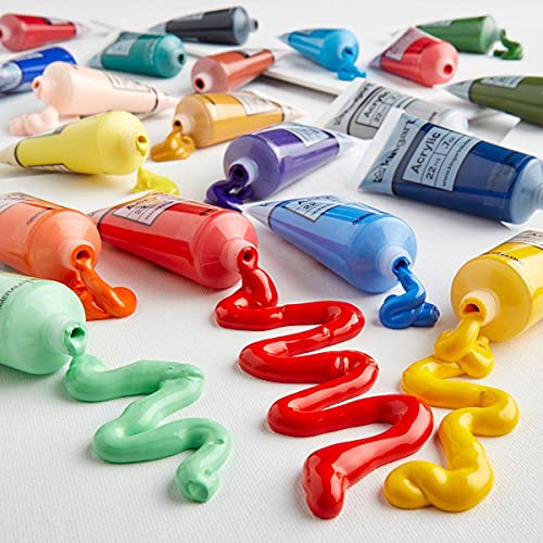 KINGART 500-48 PRO Artist Quality 48 Pc. Acrylic Paint Set, 22ml (0.74oz) Tubes, Set of 48 Unique, Highly Pigmented Colors KINGART