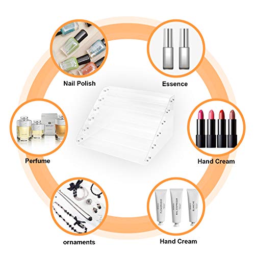 BTremary Clear Nail Polish Paint Organizer Holder Rack Shelf 6 Tier Acrylic Tattoo Ink Essential Oil Display Stand Holds Up to 56-96 Bottles. BTremary