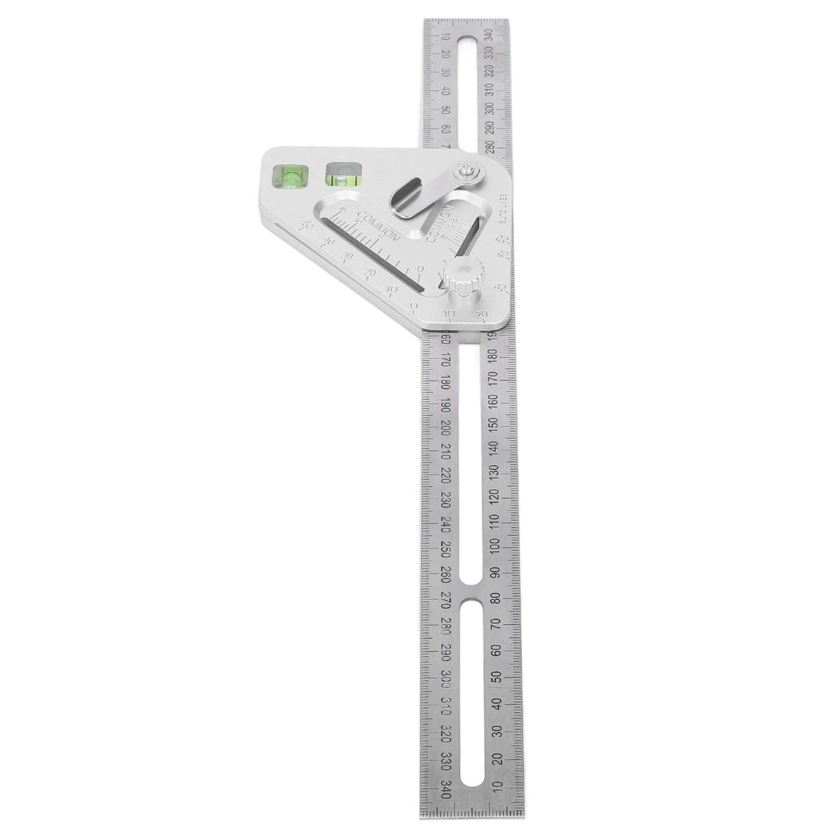 Combination Square with Bubble Level Silver Flexible Woodworking Triangle Ruler Carpentry Tools FTVOGUE