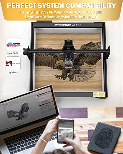 ATOMSTACK A5 Pro Commercial Laser Engraver, 40W Laser Engraving Machine with 5.5W Fixed-Focus Diode Compressed Spot & CNC Laser Cutter with 410X400mm ATOMSTACK