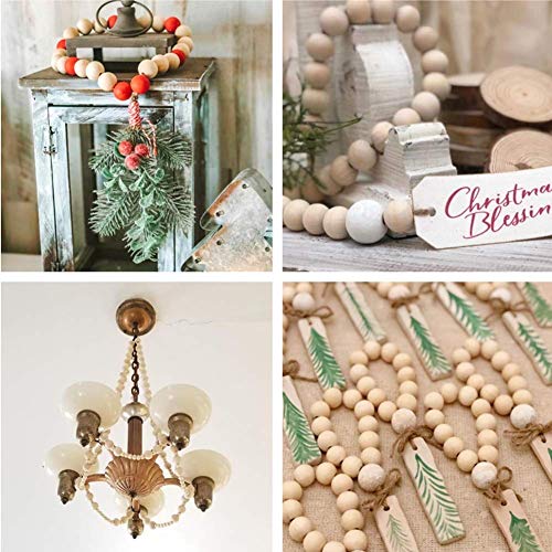 PH PandaHall 740pcs 16mm Natural Wood Beads Round Wood Beads with 3mm Hole Large Wooden Beads Wooden Loose Beads Wooden Spacer Beads for Crafts DIY PH PandaHall