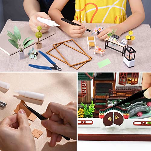 Spilay 16 Pcs Hobby Building Model DIY Tool Kit, Modeler Basic Miniature Handmade Craft Tools Set for Dollhouse Miniature Building Spilay